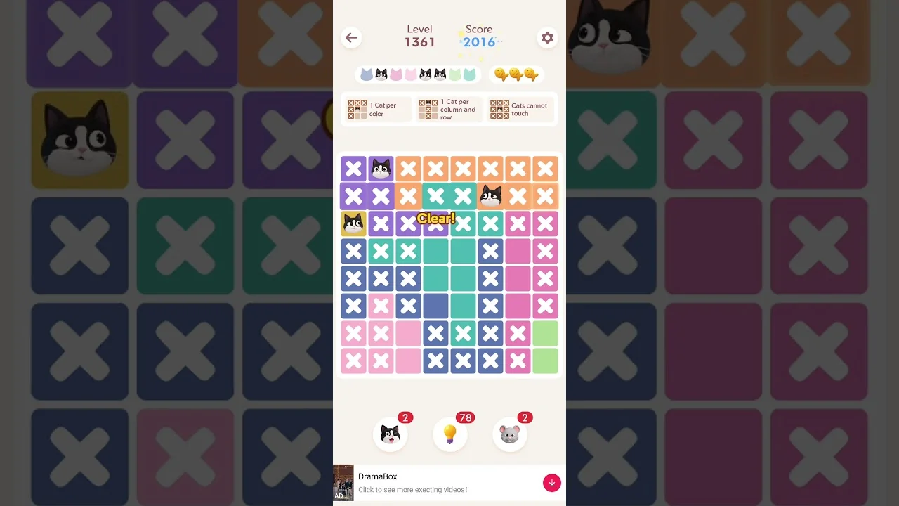 Meowdoku Level 1361 board layout