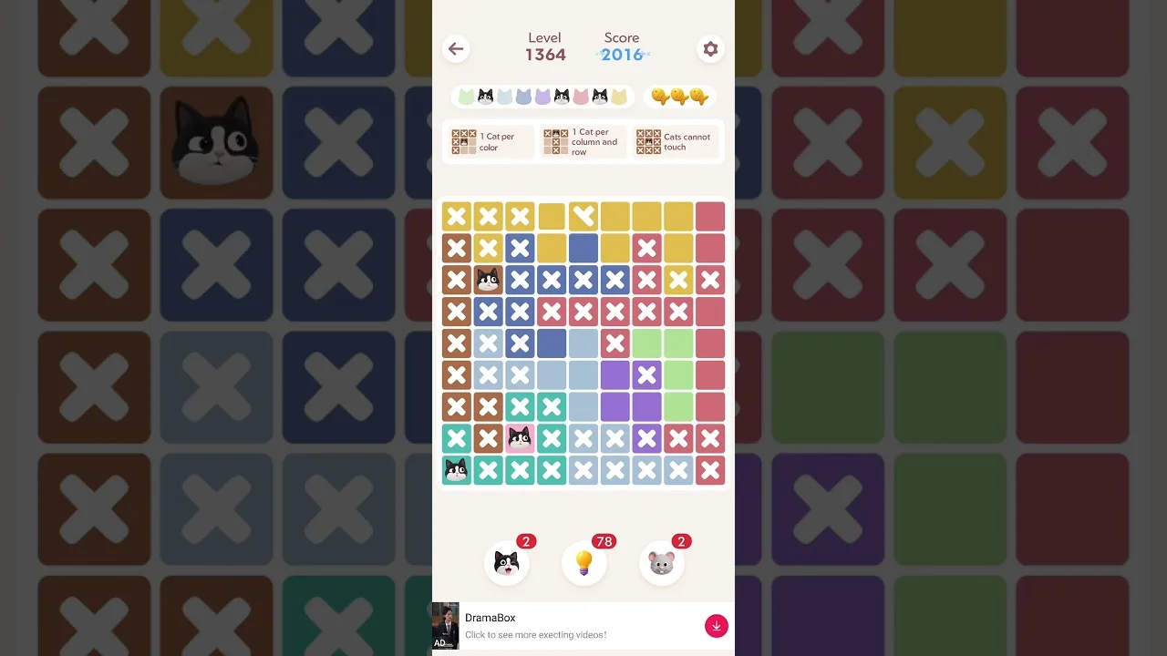 Meowdoku Level 1364 board layout