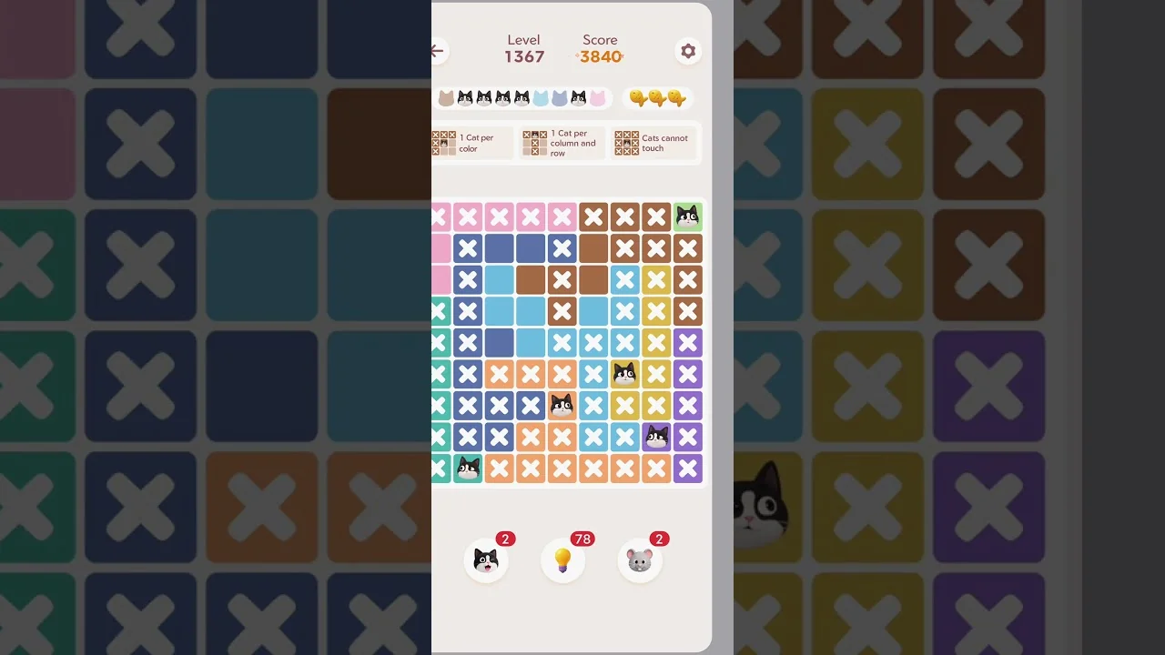 Meowdoku Level 1367 board layout