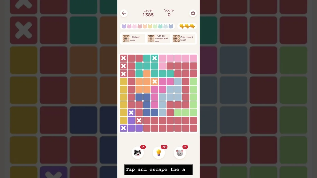 Meowdoku Level 1385 board layout