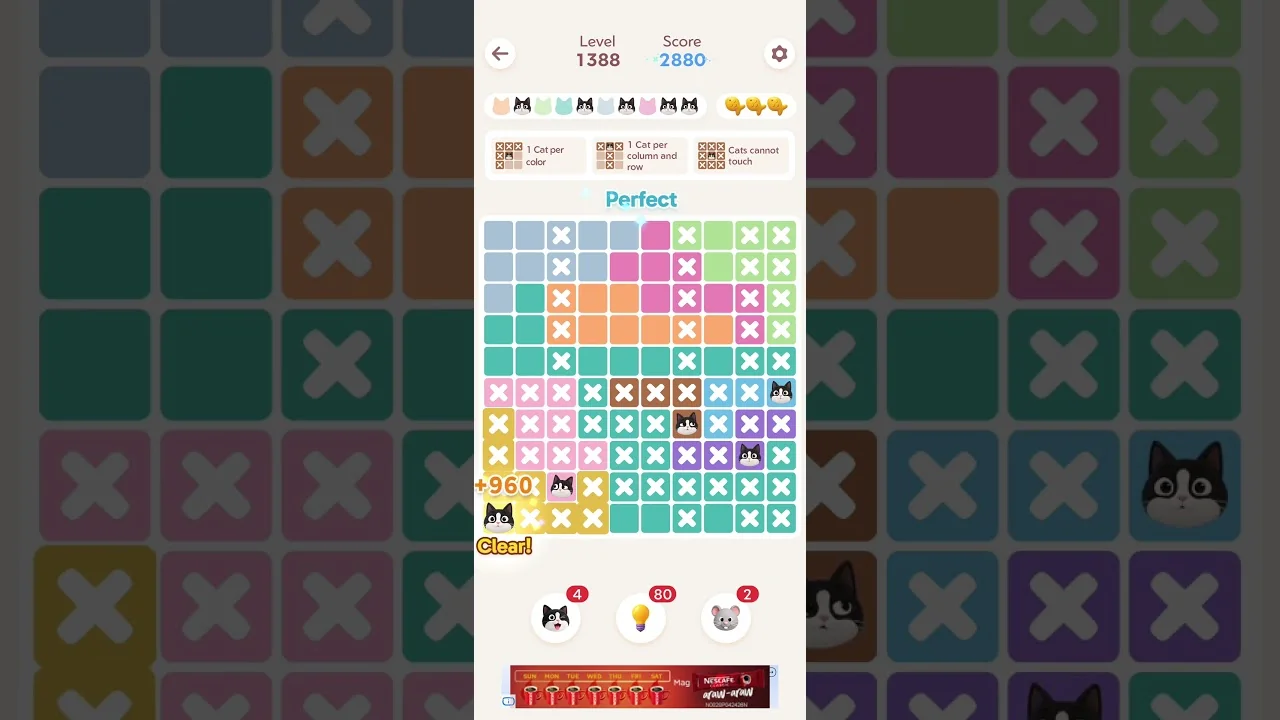 Meowdoku Level 1388 board layout