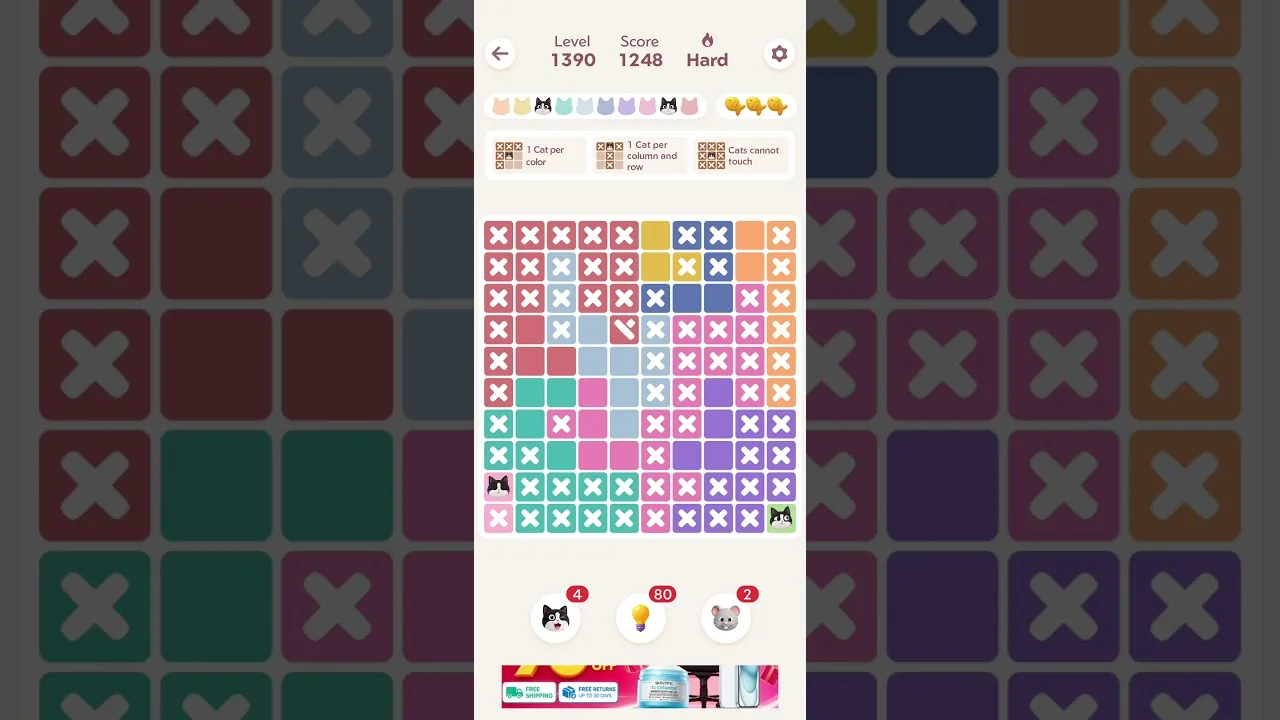 Meowdoku Level 1390 board layout