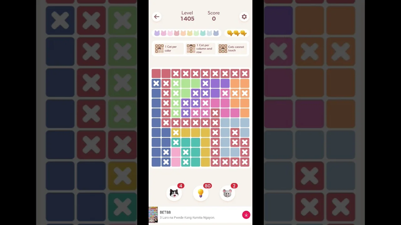 Meowdoku Level 1405 board