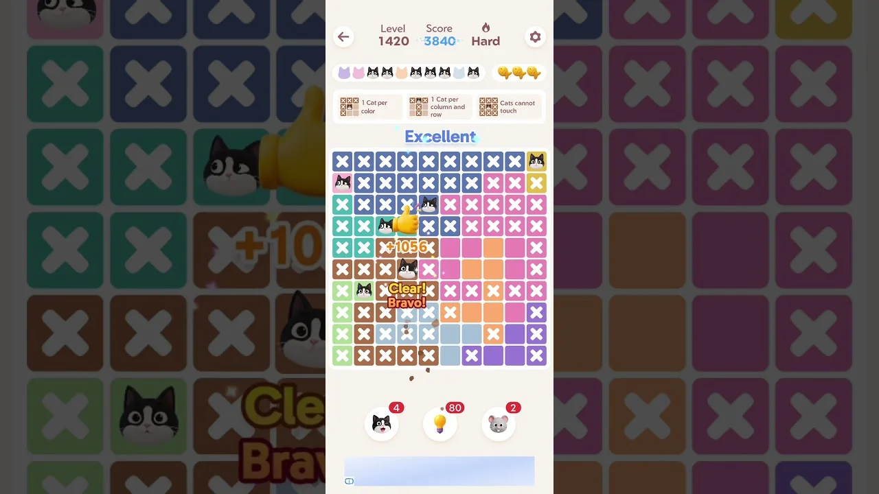 Meowdoku Level 1420 board