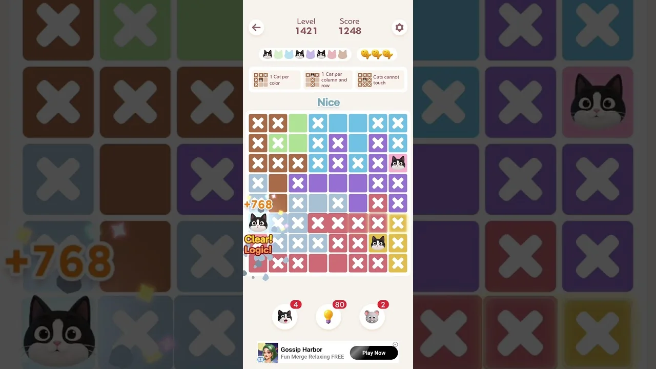 Meowdoku Level 1421 board