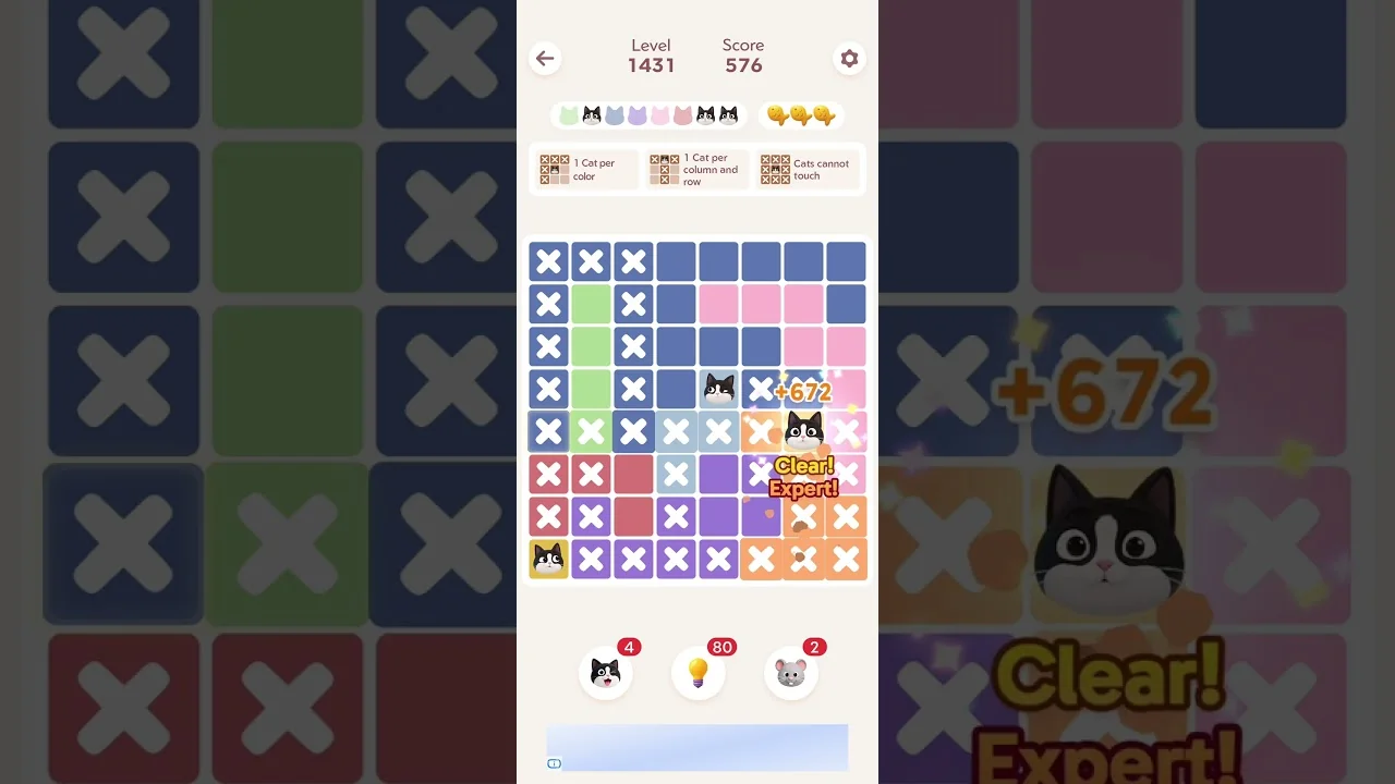 Meowdoku Level 1431 board