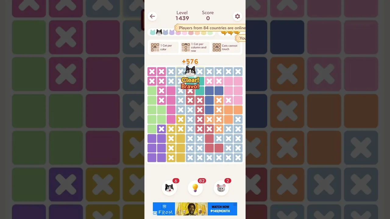 Meowdoku Level 1439 board