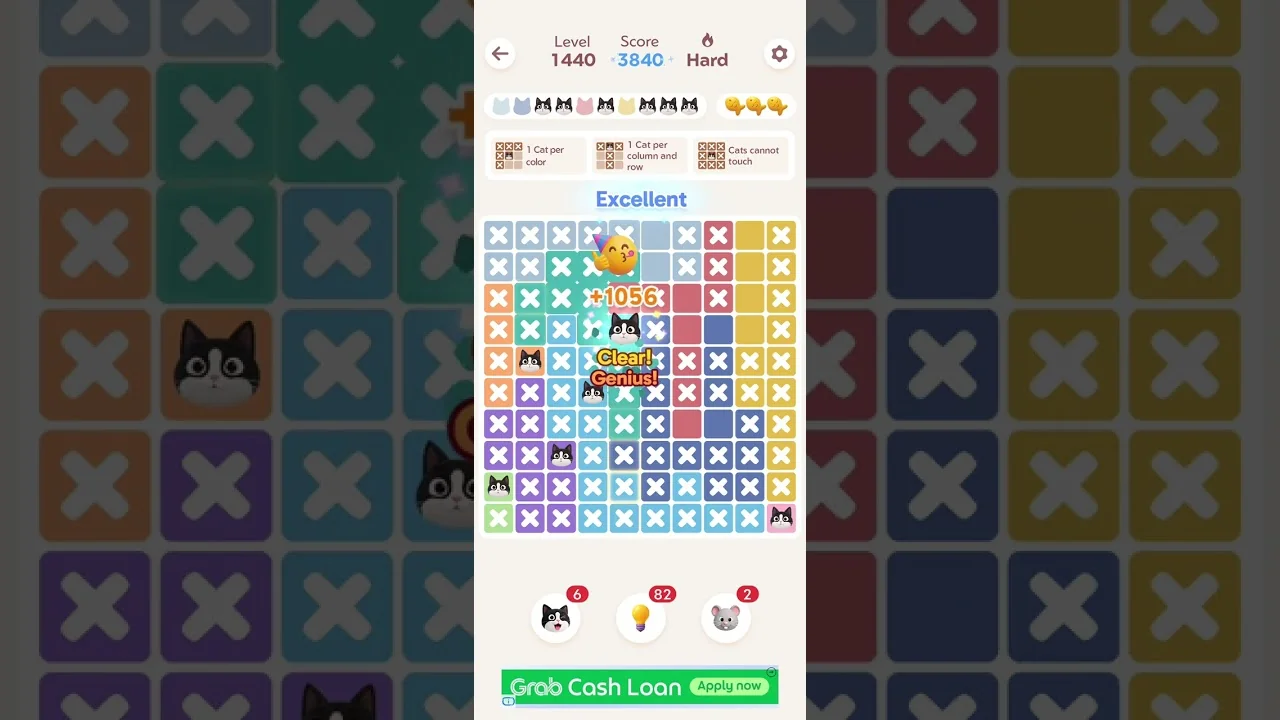 Meowdoku Level 1440 board