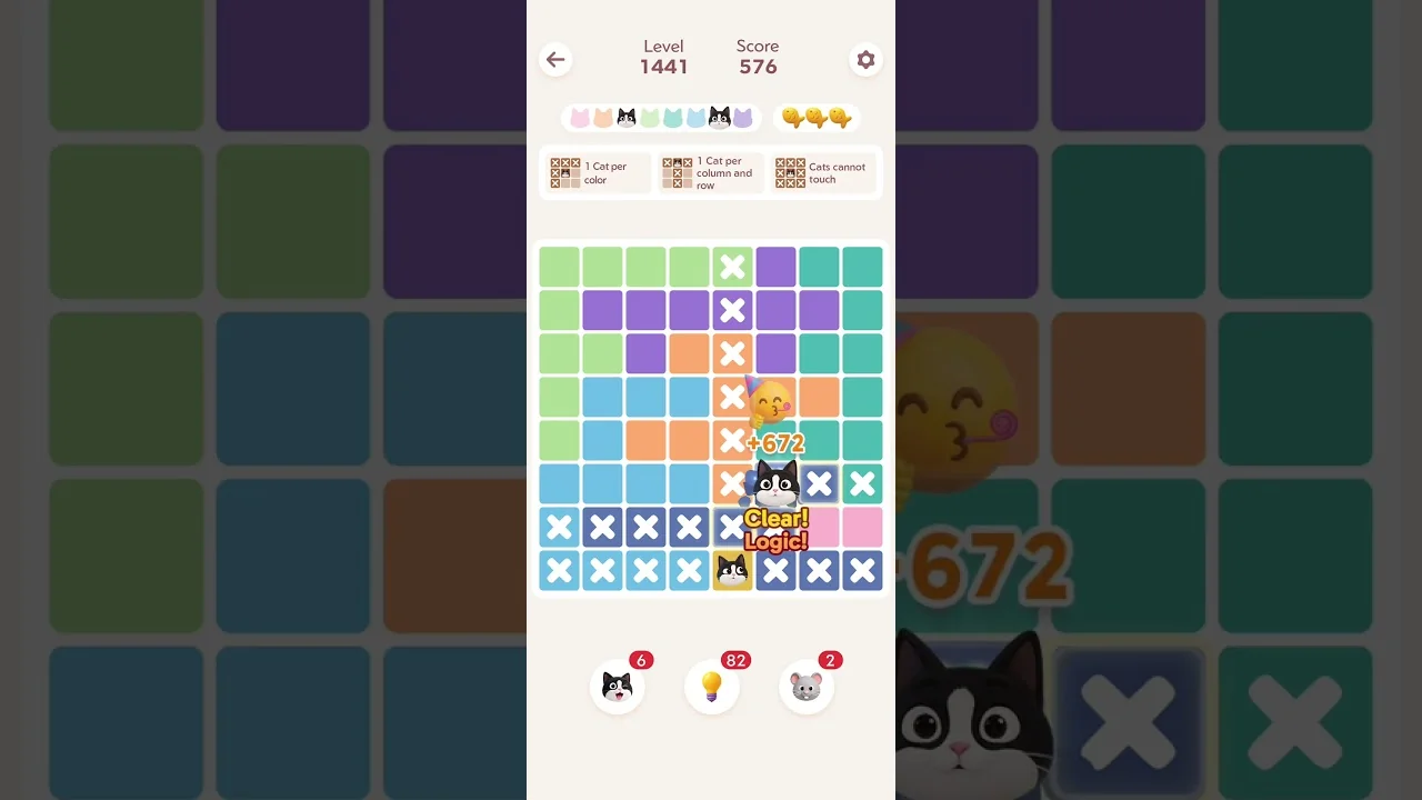 Meowdoku Level 1441 board