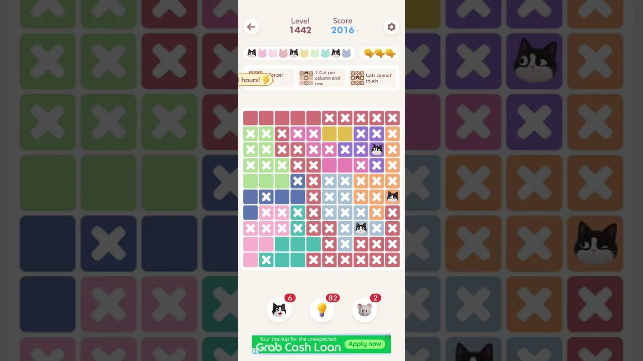 Meowdoku Level 1442 board