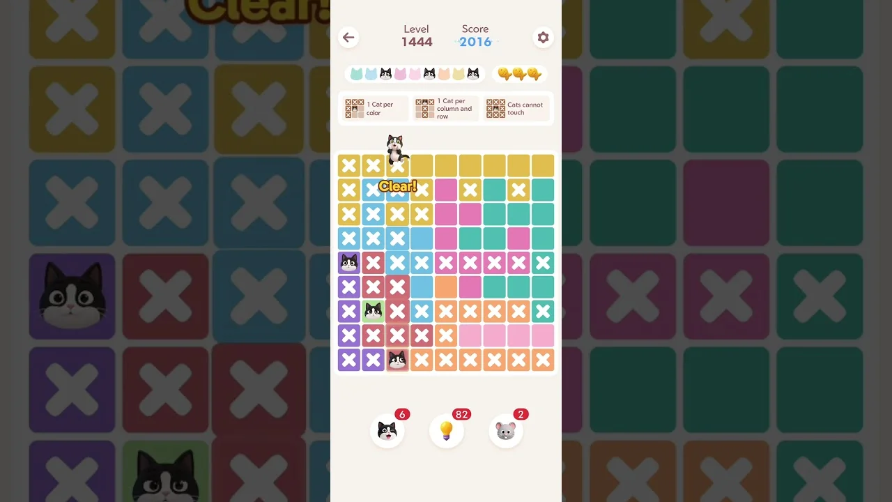 Meowdoku Level 1444 board