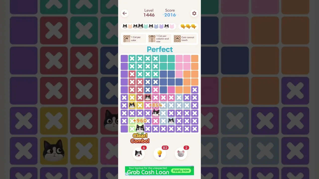 Meowdoku Level 1446 board