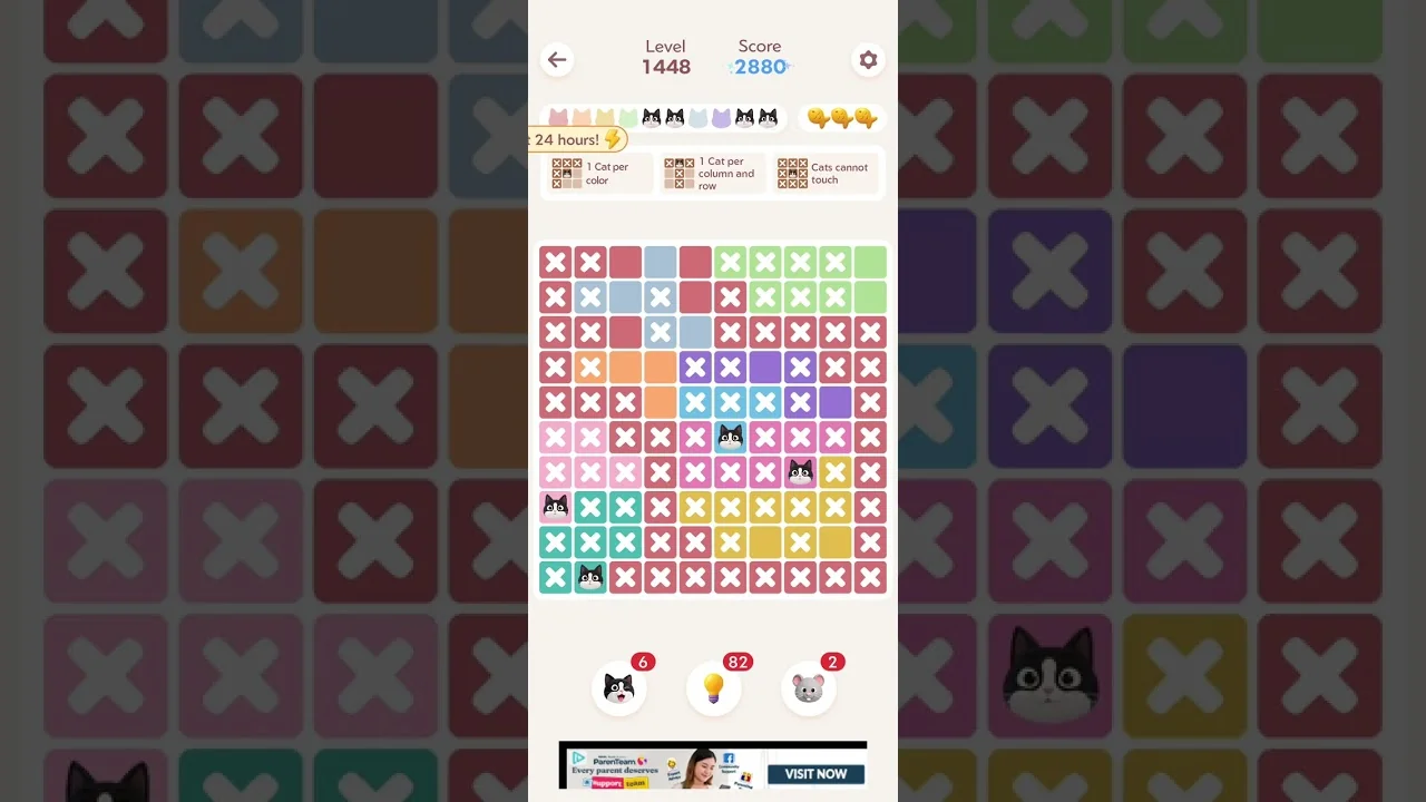 Meowdoku Level 1448 board