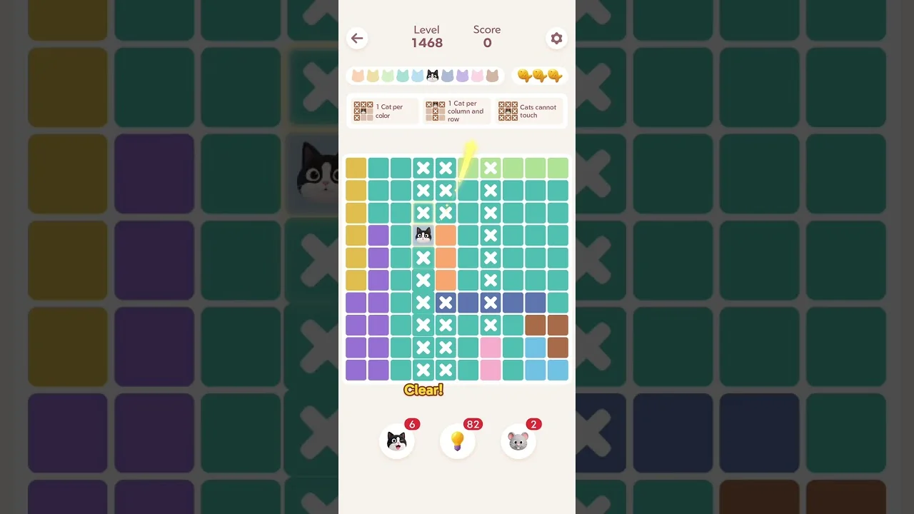 Meowdoku Level 1468 board