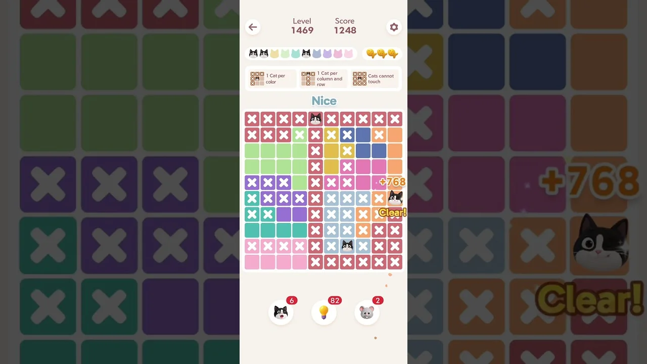 Meowdoku Level 1469 board
