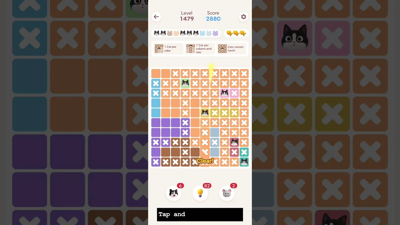 Meowdoku Level 1479 board