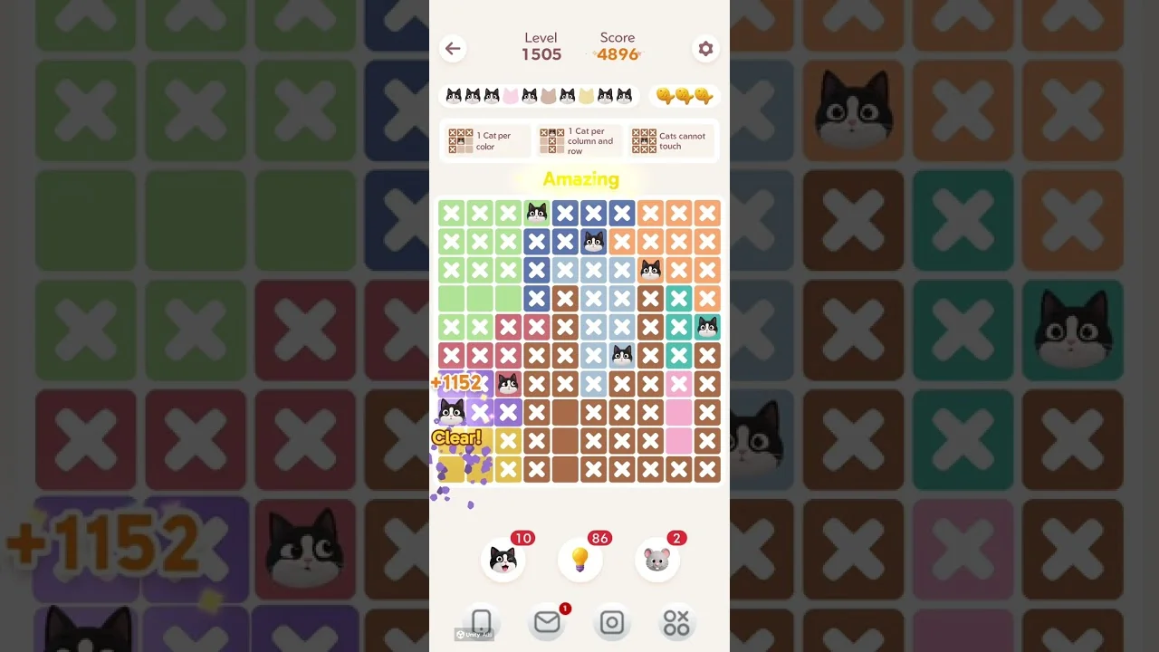 Meowdoku Level 1505 board