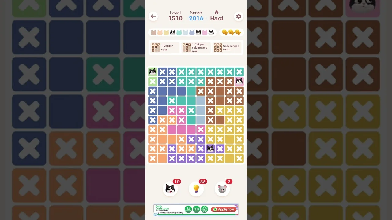 Meowdoku Level 1510 board