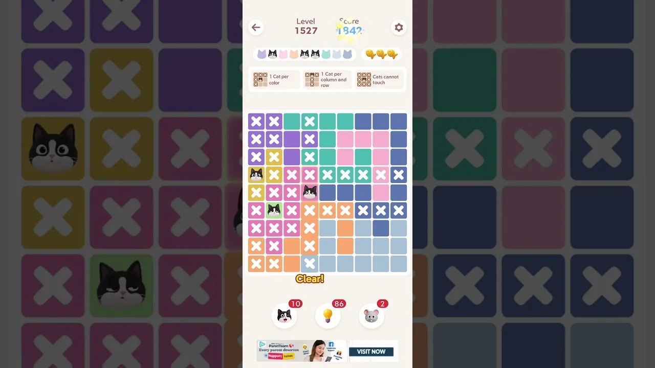 Meowdoku Level 1527 board