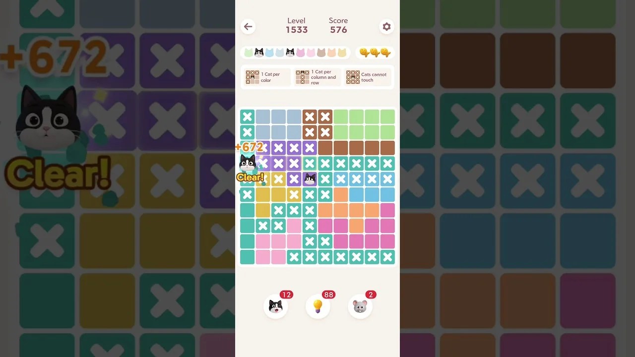 Meowdoku Level 1533 board