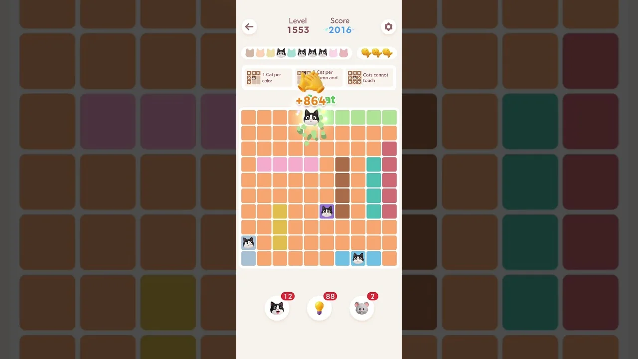 Meowdoku Level 1553 board