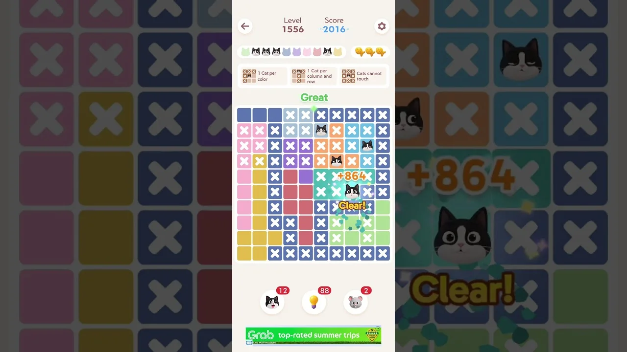 Meowdoku Level 1556 board