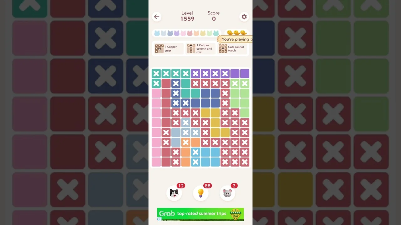 Meowdoku Level 1559 board