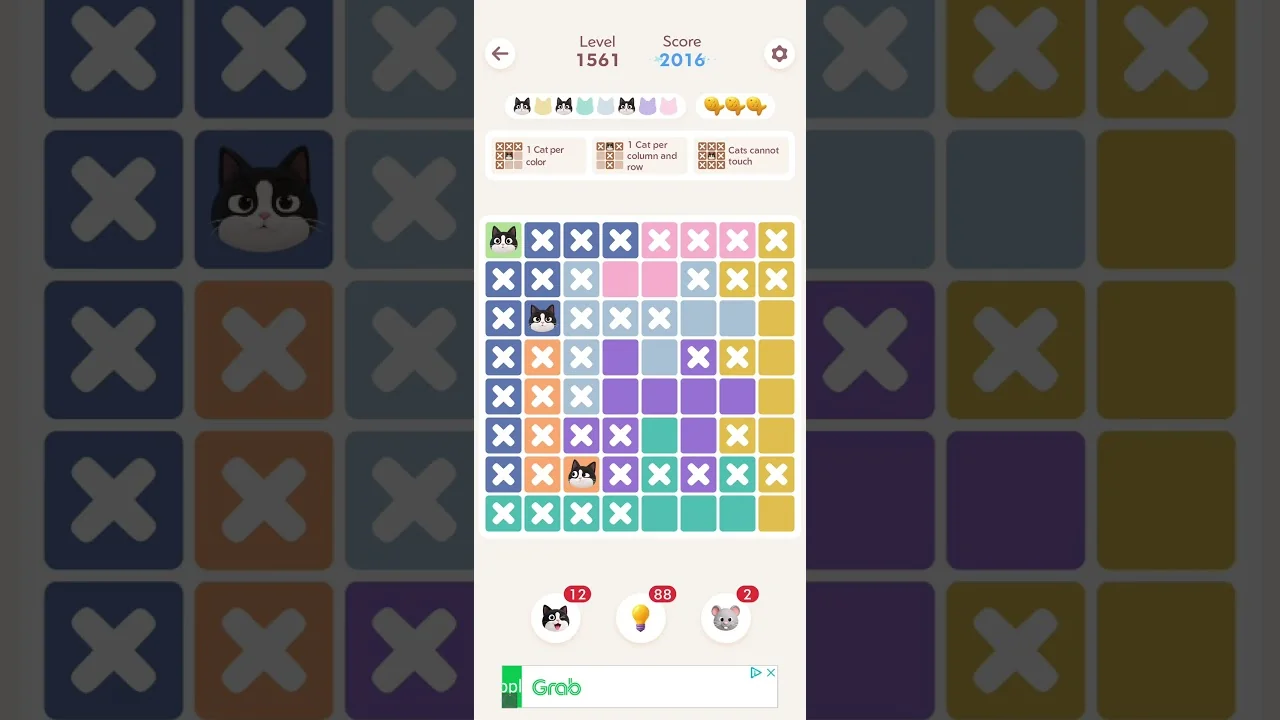 Meowdoku Level 1561 board