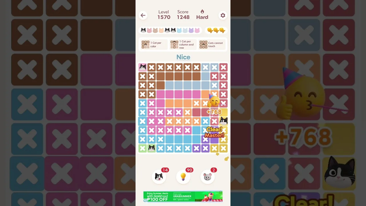 Meowdoku Level 1570 board