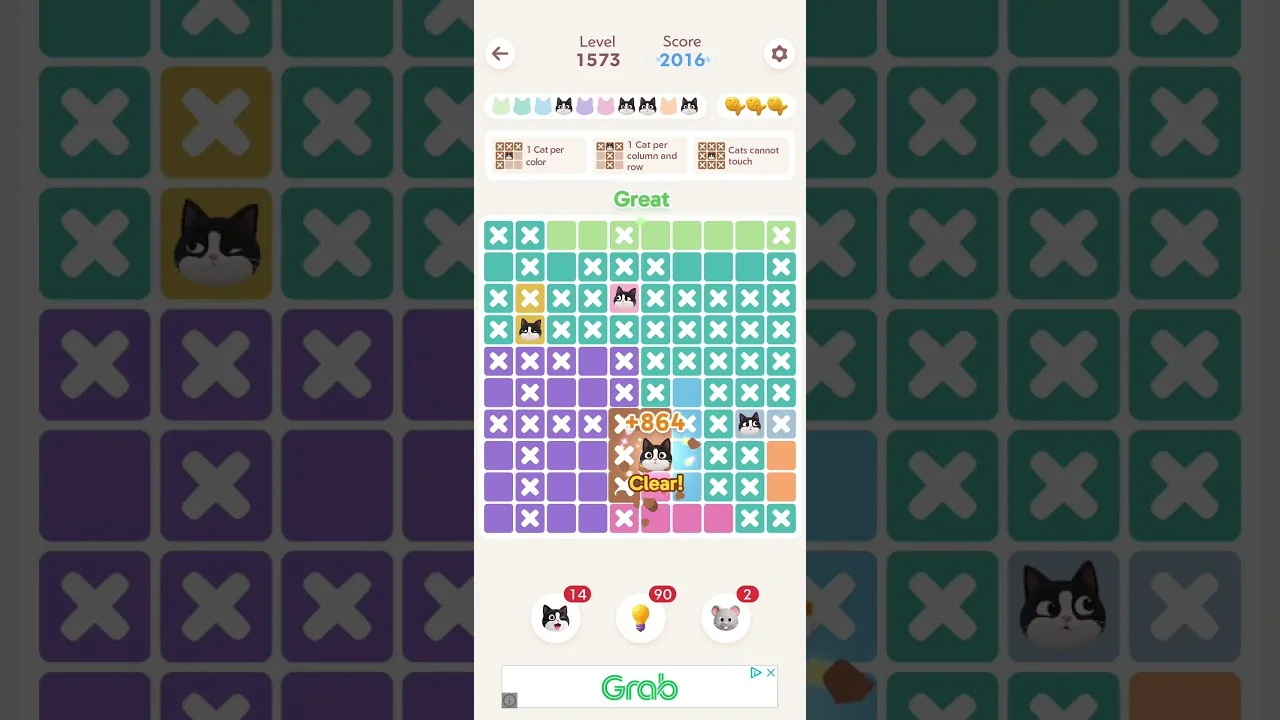 Meowdoku Level 1573 board