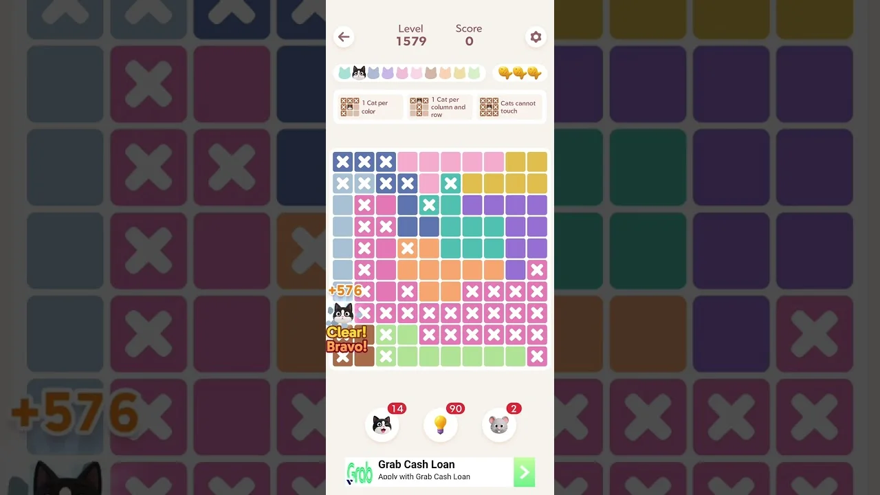 Meowdoku Level 1579 board