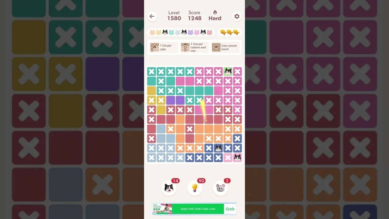Meowdoku Level 1580 board