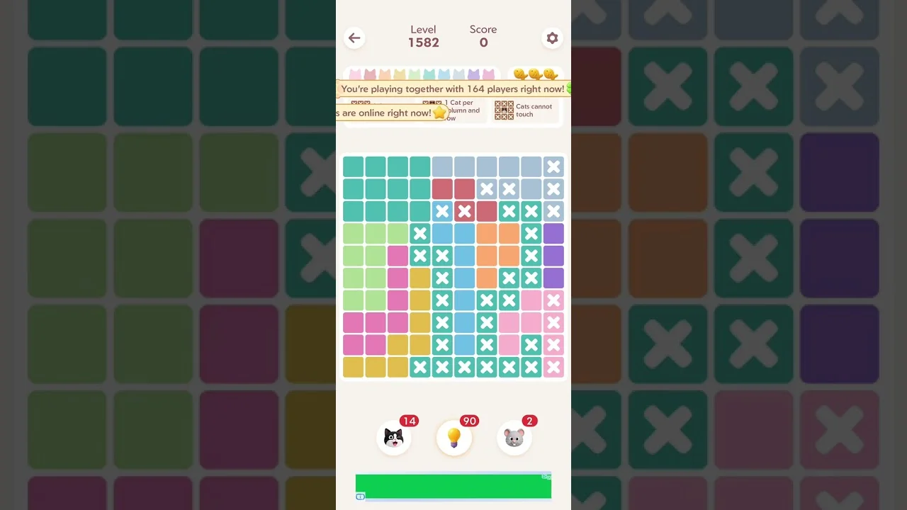 Meowdoku Level 1582 board