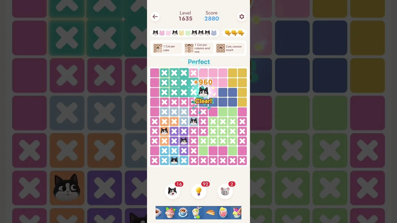 Meowdoku Level 1635 board