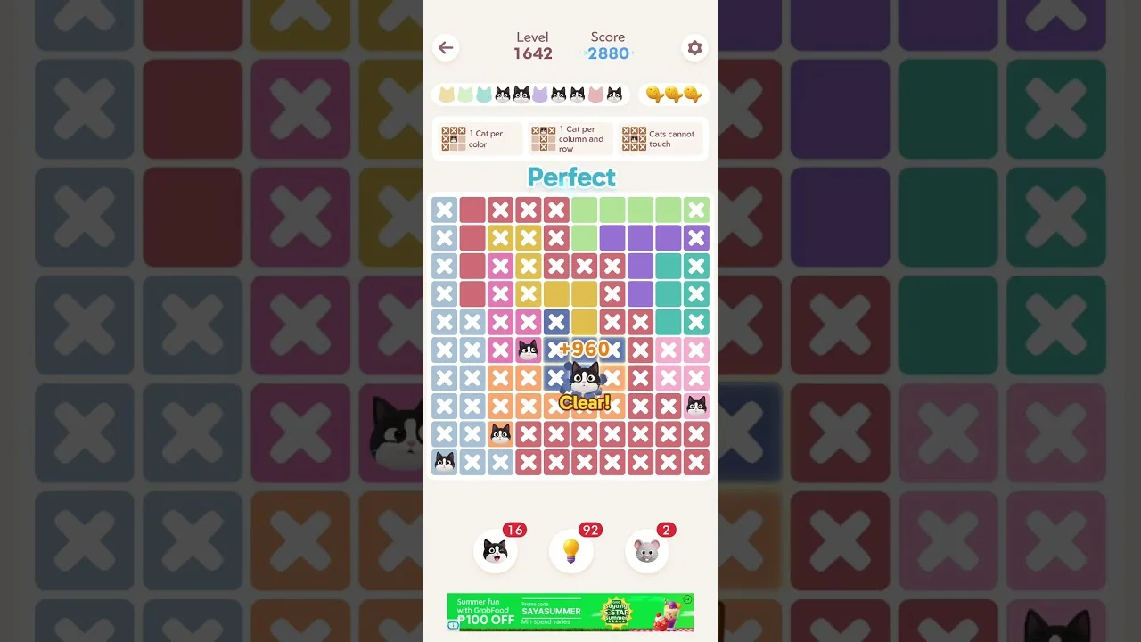 Meowdoku Level 1642 board layout