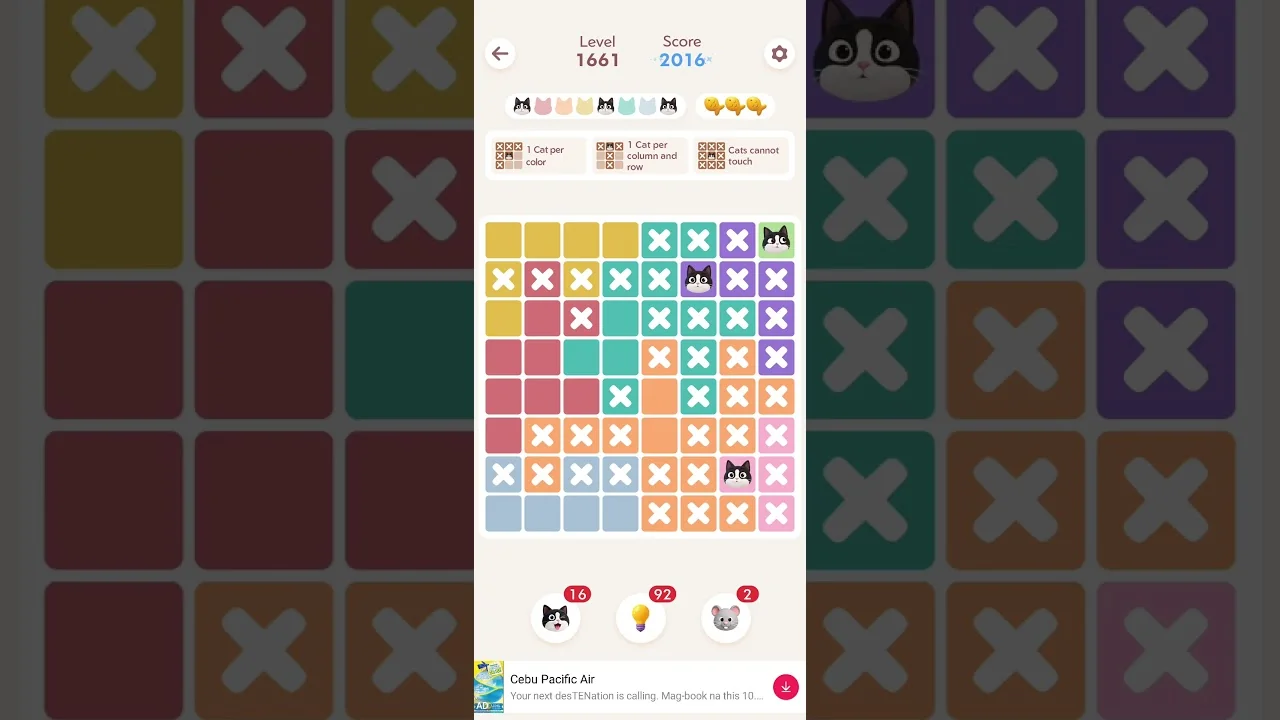 Meowdoku Level 1661 board layout