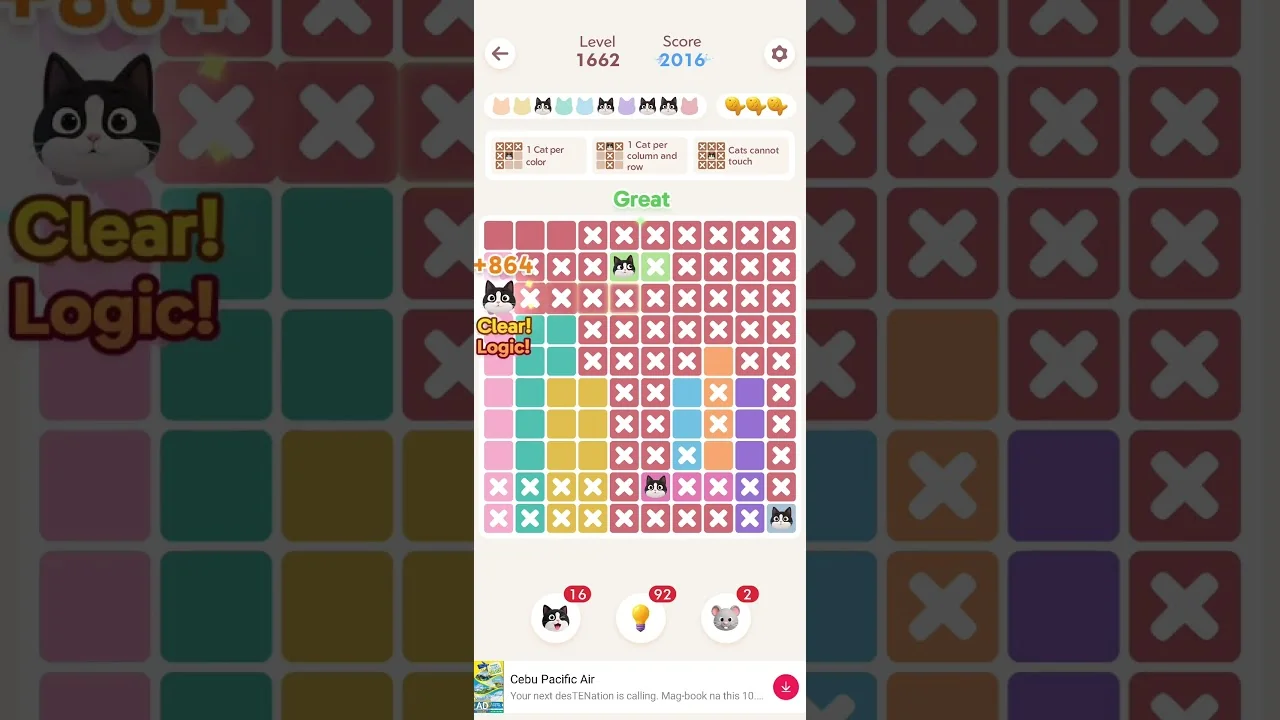 Meowdoku Level 1662 board layout