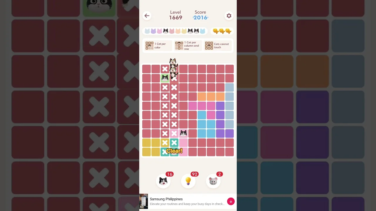 Meowdoku Level 1669 board layout