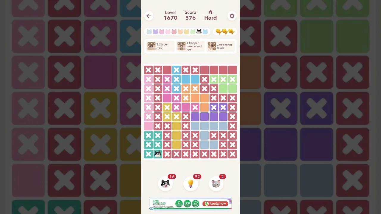 Meowdoku Level 1670 board layout