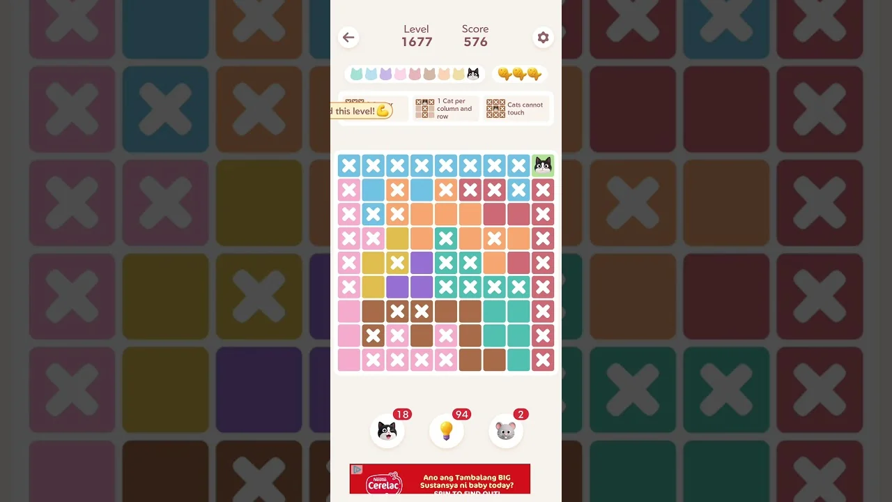 Meowdoku Level 1677 board layout