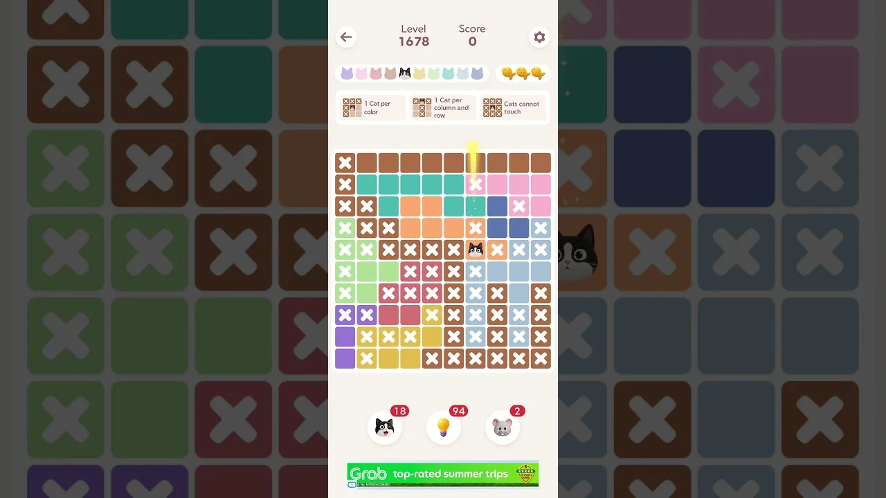 Meowdoku Level 1678 board layout