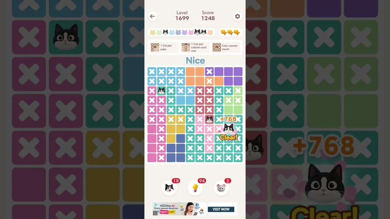 Meowdoku Level 1699 board layout