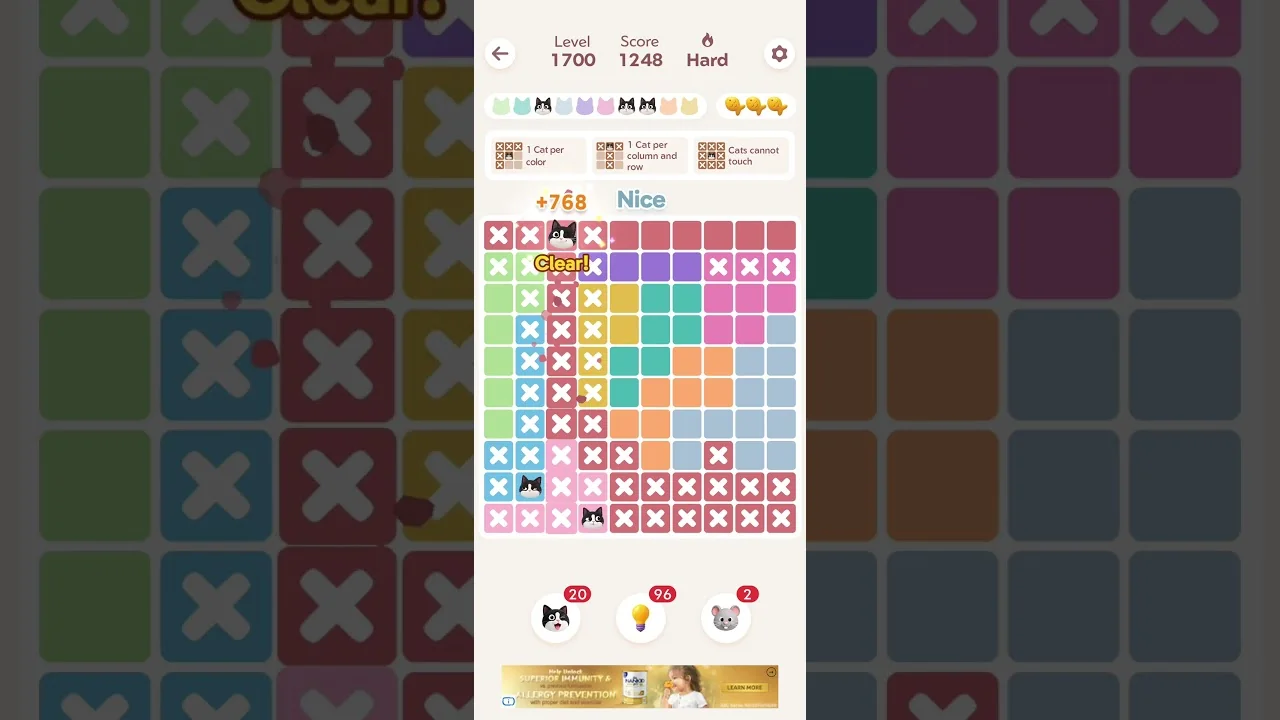 Meowdoku Level 1700 board layout