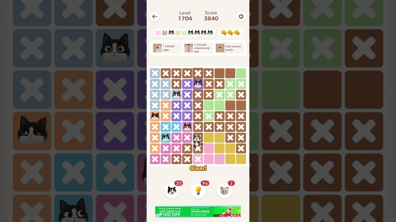 Meowdoku Level 1704 board layout