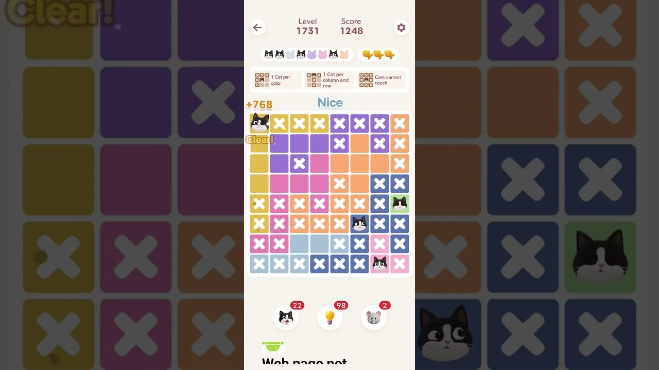 Meowdoku Level 1731 board layout