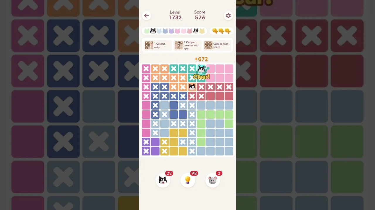 Meowdoku Level 1732 board layout