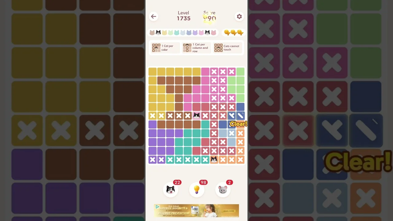 Meowdoku Level 1735 board layout