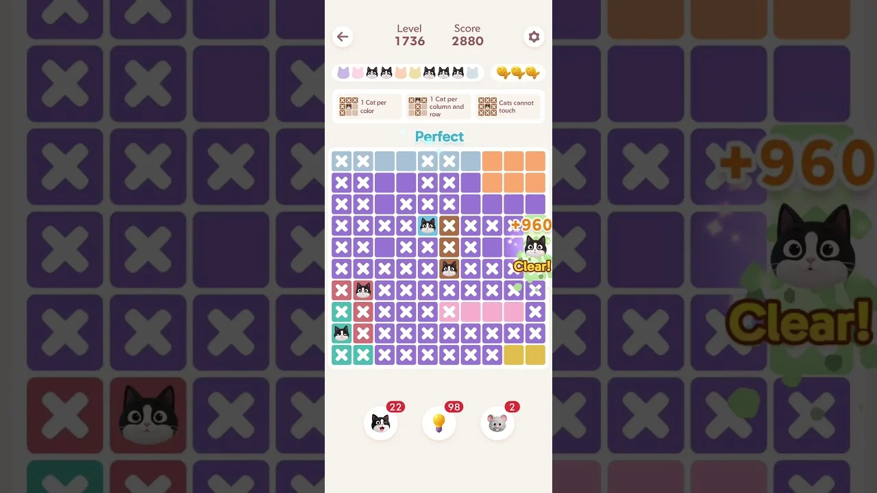 Meowdoku Level 1736 board layout