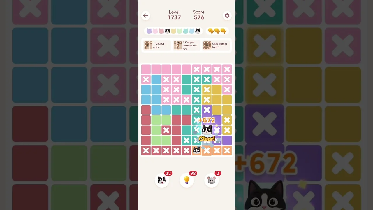 Meowdoku Level 1737 board layout