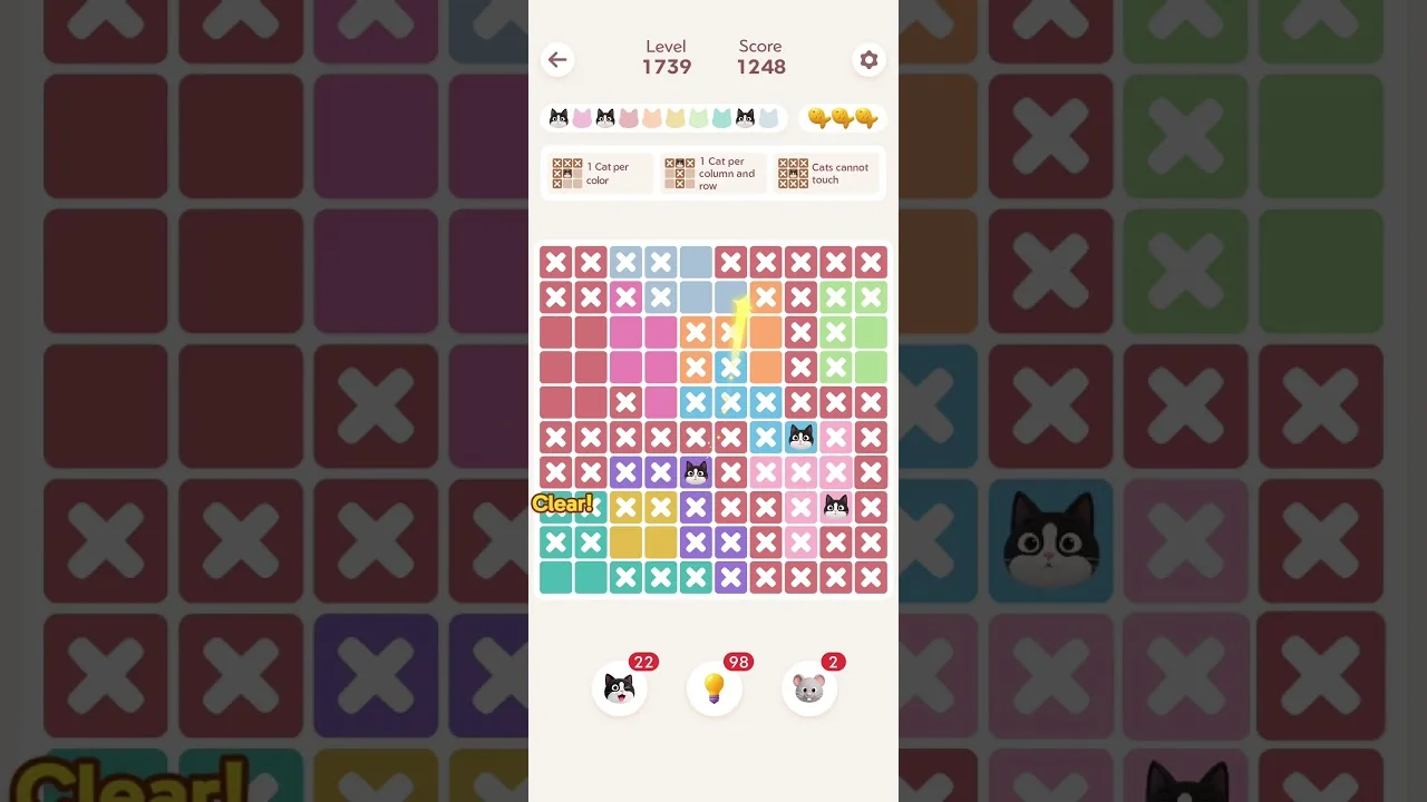 Meowdoku Level 1739 board layout